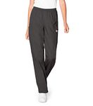 Landau Scrub Zone Relaxed Fit 3-Pocket Elastic Cargo Scrub Pants for Women 83221 Black