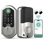 WiFi Deadbolt Smart Door Lock: Hornbill Keyless Entry Smart Lock, Alexa Fingerprint Keypad Lock, Bluetooth Electronic Deadbolt for Front Door, App Remote Control, Auto Lock/Keyfobs/Keys,Satin Nickel