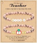 Teacher Appreciation Gifts for Women,Teacher Must Haves Thank You Gift Beaded Miss J Initial Bracelets Daycare Teacher Appreciation Gifts