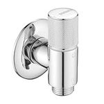 nomona G1/2" Angle Valve with Ultrathin Design for Use in Narrow Spaces, Wall Mounted Thickness Brass Chrome Plating for Basin Kitchen Mixer Tap, Flush Toilet