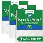 Nordic Pure 16x16x1 Eco-Friendly AC Furnace Air Filters, 16 x 16 x 1", Pure Green, 3 Piece