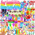 240Pcs Party Favors for Kids, Fidget Toys Pack, Stress Relief & Anxiety Autism Sensory Toys, Goodie Bag Fillers, Birthday Classroom Carnival Prizes Treasure Box Toys