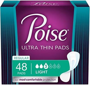 Poise Ultra Thin Incontinence Pads for Women, Light Absorbency, Regular Length, 48 Count, 48 Count