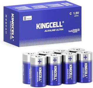 KINGCELL C Batteries 8 Pack, Alkaline Hight Performance C Battery with 10-Year Shelf Life，Long-Lasting Power 1.5V C Cell Battery for Flashlights,Remotes,Clocks,Stereos,etc.