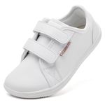 HOBIBEAR Boy's Girl's Toddlers Sneakers Minimalist Lightweight Kids Casual Skin Friendly Walking Running Shoes White Size 9