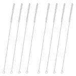 GFDesign Drinking Straw Cleaning Brushes Set 15" Extra Long 10mm Extra Wide Pipe Tube Cleaner Nylon Bristles Stainless Steel Handle - 15" x 3/8" (10mm) - Set of 8