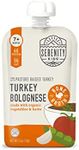 Serenity Kids Bone Broth Puree Made With Organic Veggies | Clean Label Project Purity Award Certified | 3.5 Ounce BPA-Free Pouch | Free Range Turkey Bolognese | 12 Count