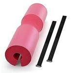 Holdfiturn Barbell Pad Barbell Squat Pad with Cushioned Foam Protection for Weighted Bar Hip Thrust Pads Extra Thick Foam Padding with Secure Hook Loop for Heavy Duty Weightlifting Squat (Pink)