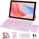 Samsung Galaxy Tab A7 Lite 10.1" Android 14 2 in 1 Tablet With Keyboard, 64GB+8GB RAM, 8MP Camera, 6000mAh Battery, Include Keyboard/Mouse/Case/Stylus Pen/Bluetooth Wifi-6, Pink/Girl Tablet PC