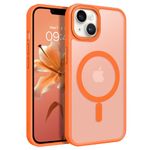 BENTOBEN Case for iPhone 14, [Compatible with MagSafe] Slim Fit Translucent Matte Anti Slip Shockproof Women Men Girls Boys Protective Case Cover for iPhone 14 6.1", Orange