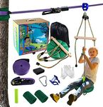 Zip Lines for Kids and Adult 52FT Pulley Zip Line Kit Zipline for Backyard Kids and Adults Ninja Obstacle Course for Kids Outside Outdoor Toys for Kids and Adults