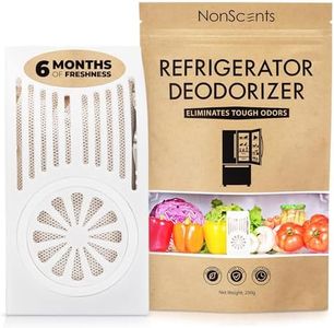 NonScents Refrigerator Deodorizer – Odor Eliminator for Fridge & Freezer – Outshines Baking Soda & Deodorizer with Activated Charcoal – Unscented & Long-Lasting, Freshen Refrigerator