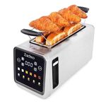 4 Slice Long Slot Toaster with Smart Touchscreen & LED Countdown, 235mm Long Slots Fits Bread Slices up to 120mm High, Memory Function, Single-Side Toasting, Space-Saving Stainless Steel Toaster