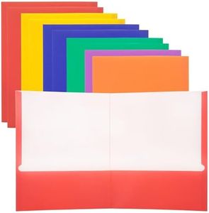 BAZIC Products 2 Pockets Paper Folder Portfolio, Letter Size Folders Holder for Office Business Document Papers Organizer, Assorted Color, 100-Pack