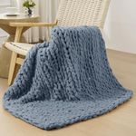 Bigacogo Chunky Knit Throw Blanket 