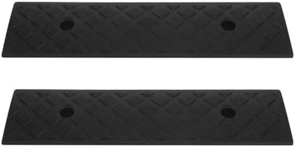 Vaguelly Car Ramps 2Pc Heavy Duty Threshold Ramps for Driveway Curb with Anti-Slip Textured Surface 19.69X5.12X1.18In for Garage Steps Motorcycle Wheelchair Access