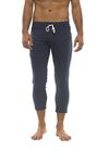 Mens 3/4 or 4/5 Length Zipper Pocket Capri Yoga Pant (Small, Royal Blue)