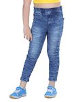 Naughty Ninos Girl's Skinny Jeans (NEW0062JGG_Blue_13 Years-14 Years)