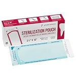 200 Self Sterilization Pouches for Cleaning Tools, Autoclave Sterilizer Bags for Dental Offices, Pouch for Dentist Tools Measuring 3.5 by 10 Inches, 1 Box of Paper Blue Film