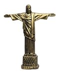 KariGhar® Christ The Redeemer / Jesus Christ Idol Perfect for Home / Office Desk / Decoration & Gifting { 5 x 15 x 18 cm } Gold A0082