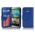 Cadorabo Book Case Compatible with HTC ONE M8 (2. Gen.) in Neptune Blue - with Magnetic Closure and 3 Card Slots - Wallet Etui Cover Pouch PU Leather Flip