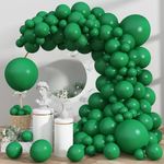 Dark Green Balloons 113 pcs Matte Green Balloons Garland Arch Kit 5/10/12/18 Inch Different Sizes Emerald Green Latex Helium Party Balloons for Jungle Safari Christmas Birthday Wedding Decorations