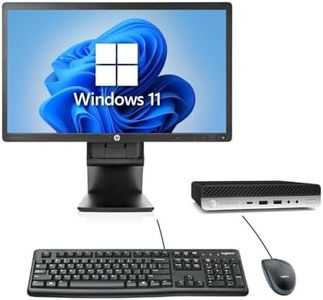 HP Bundle Desktop 800 G3 Mini PC i5-6500T up to 3.1GHz 256GB 8GB RAM Windows 11 + 22" Monitor + Keyboard and Mouse (Renewed)