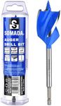 SOMADA 1-1/2-Inch x 6-1/2-Inch Auger Drill Bit for Wood, Quick Change Hex Shank 1/4-Inch, Three-Flute Ship Auger Long Drill Bit for Soft and Hard Wood, Plastic, Drywall and Composite Materials
