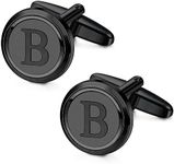 LOYALLOOK Initial Black Cufflinks f