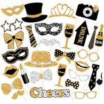 Party Photobooth Props 30PCS Wedding Photo Booth Props Party Wedding Props Kit Fun Selfie Prop Kit for Wedding Engagement Party Bridal Shower Hen DoDecoration Party Supplies