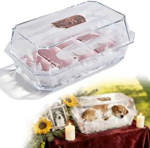 Premium Acrylic Crystal‑Clear Pet Casket for Dogs & Cats-Large