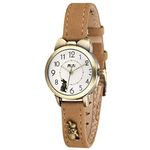 DREAMING Q&P Bowknot Rabbit Design Girl's Women's Quartz Dress Wrist Watches for Teenagers,Khaki Leather Strap Fq-234