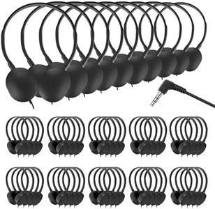 Wensdo 50 Pack Bulk Classroom Headphones for Students Kids School, Wholesale Durable Earphones Class Set with 3.5mm Jack for Chromebook Laptop PC Computer (HY104,Black)