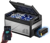 BougeRV 41 Quart Rocky V3.0 12 Volt Portable Refrigerator with 240Wh Battery, Dual Zone Car Fridge Freezer, APP Control, Compressor Cooler for Overlanding, Camping, Travel, RV, Truck(2026 New Model)
