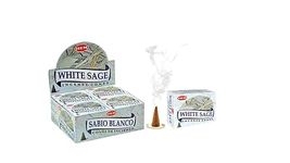 White Sage Incense Cones| Pack of 12 Boxes|10 Cones Each Total 120 Cones|