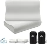 urnexttour Cervical Pillow Set for Neck Pain Relief, Contour Memory Foam Pillows for Sleeping, Bed Pillow with Two Pillowcase Neck Support for Side Back Stomach Sleepers Small