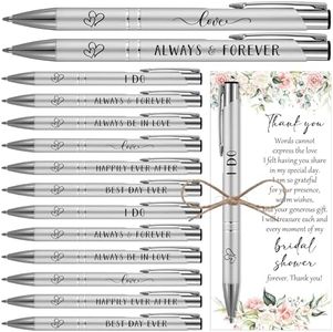 Chiisong 30 Sets Bridal Shower Favors for Guests Wedding Pens Bulk with Thank You Cards Bridal Shower Retractable Ballpoint Pen for Guest Gifts Game Prizes Wedding Souvenirs (Floral)