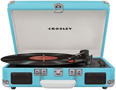Crosley Cruiser Deluxe Vintage 3-Speed Bluetooth Suitcase Turntable, Turquoise