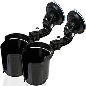 Zone Tech Recessed Folding Cup Drink Holder - 2-Pack Black Premium Quality Recessed Sturdy Black Folding Vehicle Adjustable Drink Cup Holder