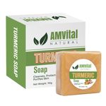 AMVital Turmeric Soap Bar for Face & Body, Smooth Skin, Natural Handmade Soap
