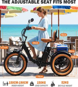 NOMIGO Electric Tricycle, 90km Range – Black