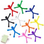 10 Pcs Novelty Mini Man Flexible Fridge Magnets, Cute Rubber Magnet Men Refrigerator Magnets Office Fun Decorative Decoration (10 Colour) + 100 Sheets/Pad Self-Stick Note Pads