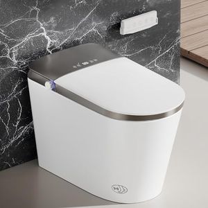 EchosLife Luxury Smart Toilet with Bidet Built In, Auto Open/Close Lid & Seat, Blackout Flush, Foam Shield, Odor Control, ADA Comfort Height One Piece Elongated Toilet, Tank Built-In, Heated Seat