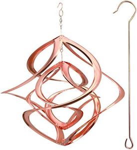 Red Carpet Studios 91058 14-Inch Cosmix Helix Wind Spinner, Deluxe with Hanger Copper Finish