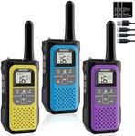 Walkie Talkies for Adults Kids, NXGKET Long Range Walkie Talkie Rechargeable 2 Way Radios 16 Channels with 1200mAh Li-ion Battery, USB-C Cable, VOX for Boys Girls Toys Outdoor Camping Hiking 3 Pack