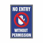 Anne Print Solutions No Entry Without Permission Stickers Pack of 4 Pcs Size 6 Inch* X 9 Inch Multicolor