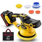 TOMAHAWK® CCP-20A 20V Cordless Car Polisher 6 Inch Brushless Motor, 6-Speed 2300–5200 RPM with Digital Display, Dual Battery, Heavy Duty, Complete Car Detailing Kit