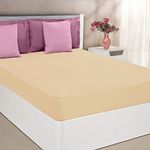 Mattress Protector Terry Cotton Feel Ultra Soft Bed Bug Waterproof Mattress Cover, Fitted Bed Cover with Breathable Lycra - 75 x 60 Inch / 6.25 x 5 Feet – Queen Bed - Beige