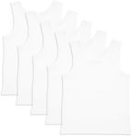 Girls TEW 5 Pack Vests - 4/5 YRS - White