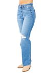 Judy Blue Women's High Rise Tummy Control Solid Five Pocket Straight Jeans, Md, 13